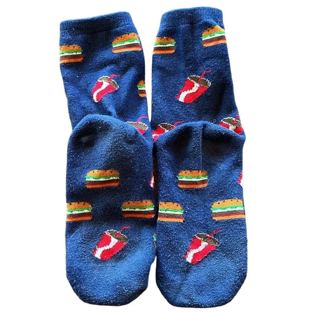 Kids Novelty Crew Socks Burger & Soda Design